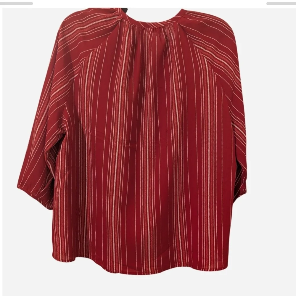 Pre-owned Elegant Red Striped Blouse - Picture 2 of 8